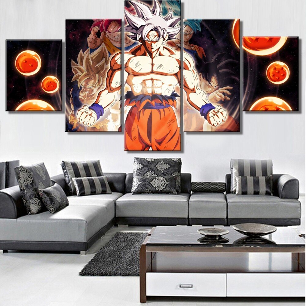 Super Saiyan God Goku Traditional Anime Drawing Room Decoration 