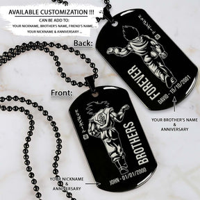 Dragon Ball Dog Tag - Brother Forever - Goku - Vegeta - Dragon Ball Necklace - Engrave Dog Tag