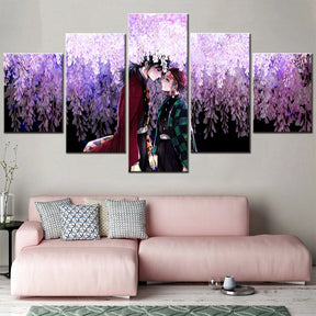 Demon Slayer - Kimetsu no Yaiba - 5 Pieces Wall Art - Giyu Tomioka - Tanjiro Kamado 2 - Demon Slayer Poster - Demon Slayer Wall Art