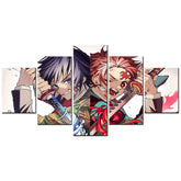 Demon Slayer - Kimetsu no Yaiba - 5 Pieces Wall Art - Giyu Tomioka - Tanjiro Kamado 3 - Demon Slayer Poster - Demon Slayer Wall Art