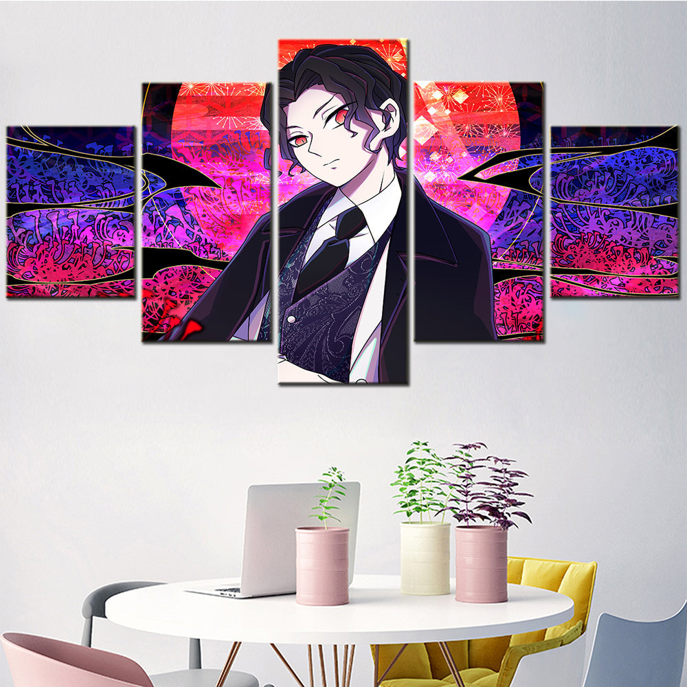 Demon Slayer - Kimetsu no Yaiba - 5 Pieces Wall Art - Kibutsuji Muzan - Demon Slayer Poster - Demon Slayer Wall Art