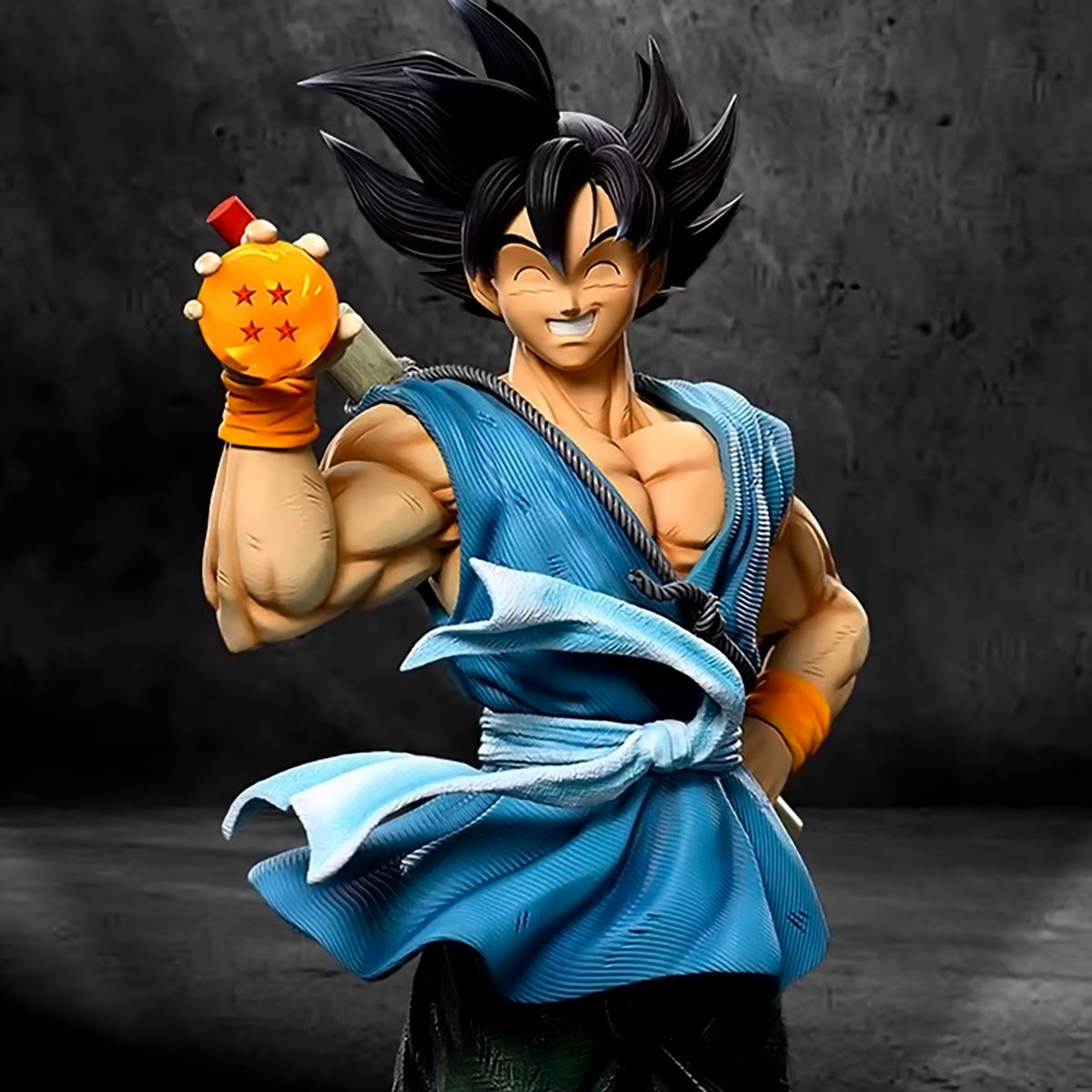 Dragon Ball - DRT037 - Dragon Ball Son Goku Happy Laughing Goku Figure Four Star Dragon Ball Action Figurine Statue Model Statue Toys Gift