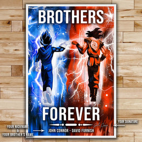 Dragon Ball Wall Art - Dragon Ball Poster - Dragon Ball Canvas - Brothers Forever - Goku - Vegeta - DR074 - Vertical Poster - Vertical Canvas