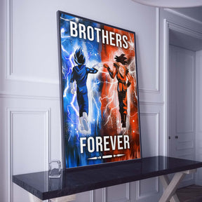 Dragon Ball Wall Art - Dragon Ball Poster - Dragon Ball Canvas - Brothers Forever - Goku - Vegeta - DR074 - Vertical Poster - Vertical Canvas