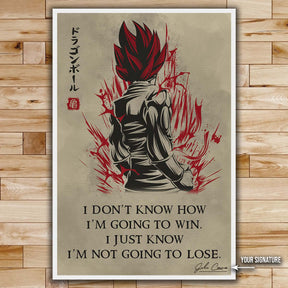 Dragon Ball Wall Art - Dragon Ball Poster - Dragon Ball Canvas - I'm Not Going To Lose - Goku - Vegeta - Vegeto - DR058 - Vertical Poster - Vertical Canvas