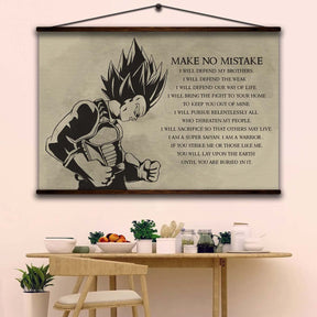 Dragon Ball Wall Art - Dragon Ball Poster - Dragon Ball Canvas - Make No Mistake - Vegeta - DR026 - Horizontal Canvas - Horizontal Poster