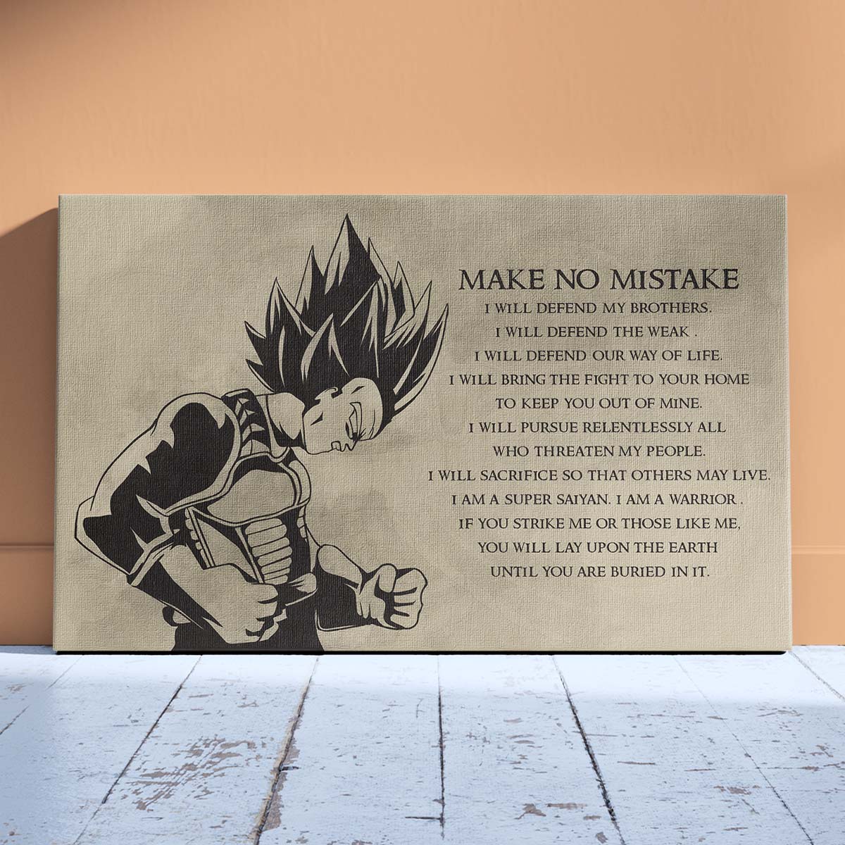 Dragon Ball Wall Art - Dragon Ball Poster - Dragon Ball Canvas - Make No Mistake - Vegeta - DR026 - Horizontal Canvas - Horizontal Poster