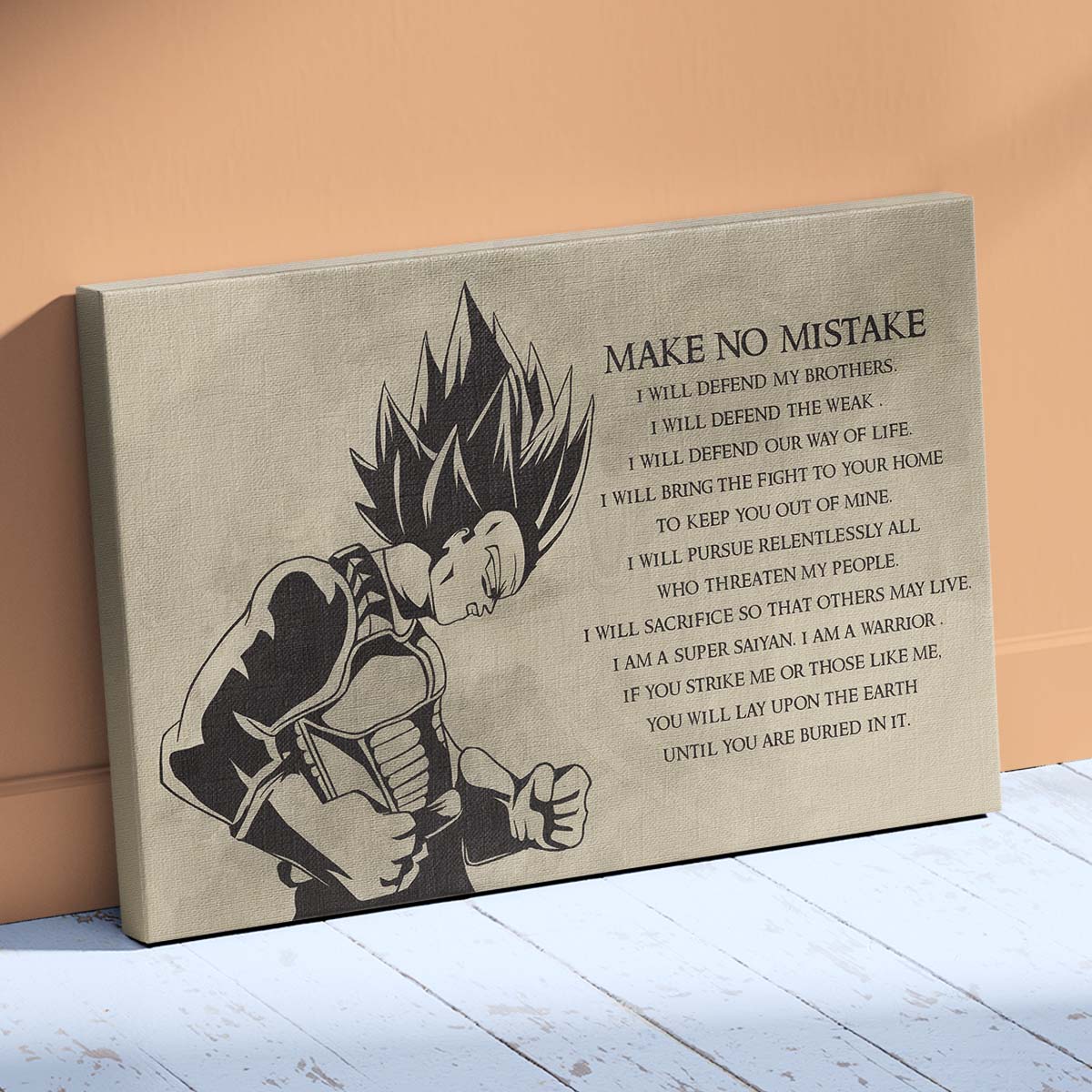 Dragon Ball Wall Art - Dragon Ball Poster - Dragon Ball Canvas - Make No Mistake - Vegeta - DR026 - Horizontal Canvas - Horizontal Poster