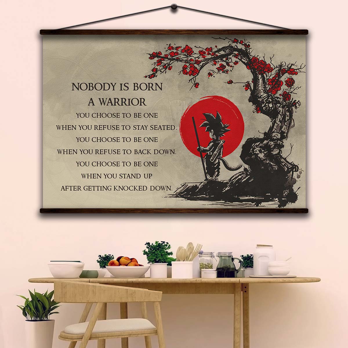 Dragon Ball Wall Art - Dragon Ball Poster - Dragon Ball Canvas - Nobody Is Born A Warrior - Goku - DR023 - Horizontal Canvas - Horizontal Poster