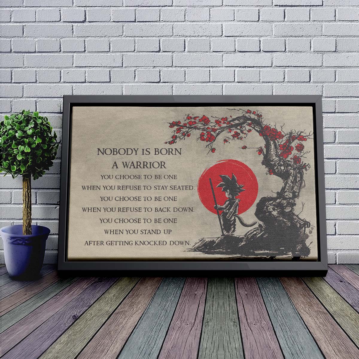 Dragon Ball Wall Art - Dragon Ball Poster - Dragon Ball Canvas - Nobody Is Born A Warrior - Goku - DR023 - Horizontal Canvas - Horizontal Poster