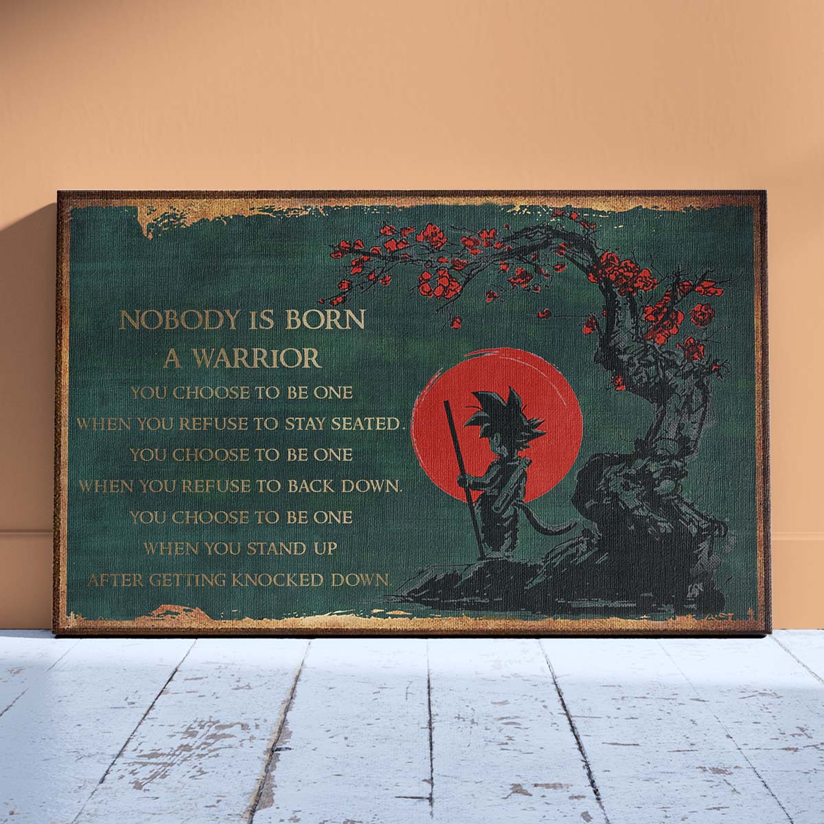 Dragon Ball Wall Art - Dragon Ball Poster - Dragon Ball Canvas - Nobody Is Born A Warrior - Goku - DR066 - Horizontal Canvas - Horizontal Poster