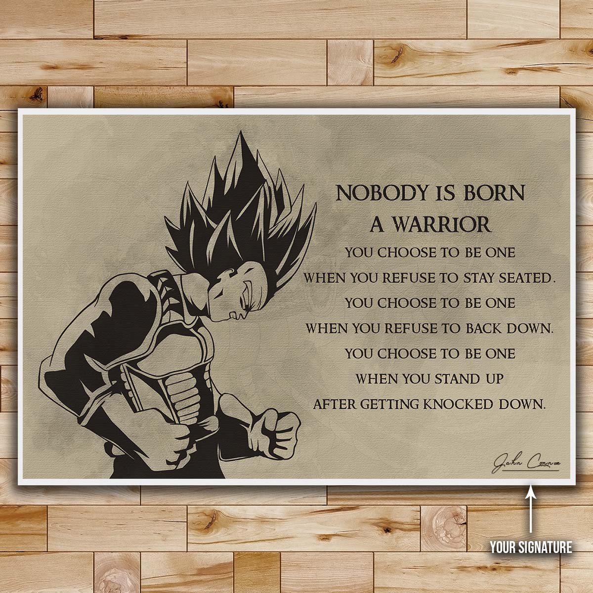 Dragon Ball Wall Art - Dragon Ball Poster - Dragon Ball Canvas - Nobody Is Born A Warrior - Vegeta - DR019 - Horizontal Canvas - Horizontal Poster