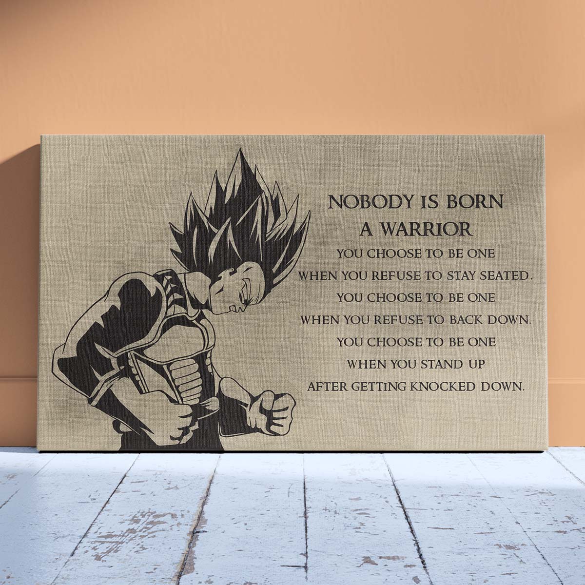 Dragon Ball Wall Art - Dragon Ball Poster - Dragon Ball Canvas - Nobody Is Born A Warrior - Vegeta - DR019 - Horizontal Canvas - Horizontal Poster