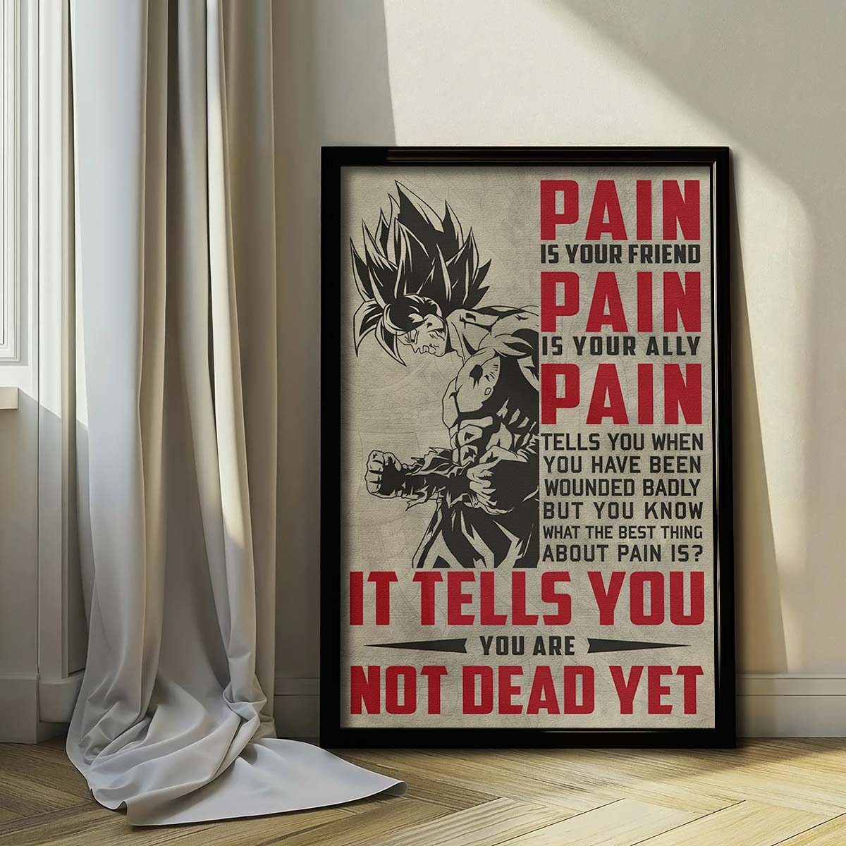 Dragon Ball Wall Art - Dragon Ball Poster - Dragon Ball Canvas - PAIN - It Tells You - You Are Not Dead Yet - Goku - DR018 - Vertical Poster - Vertical Canvas