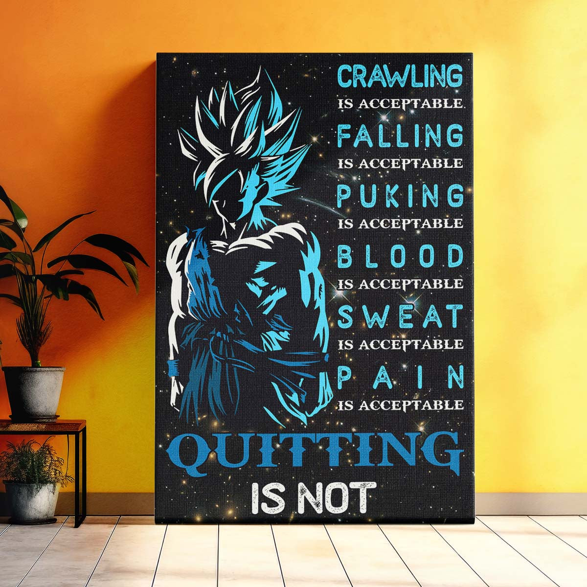 Dragon Ball Wall Art - Dragon Ball Poster - Dragon Ball Canvas - Quitting Is Not - Goku - DR015 - Vertical Poster - Vertical Canvas