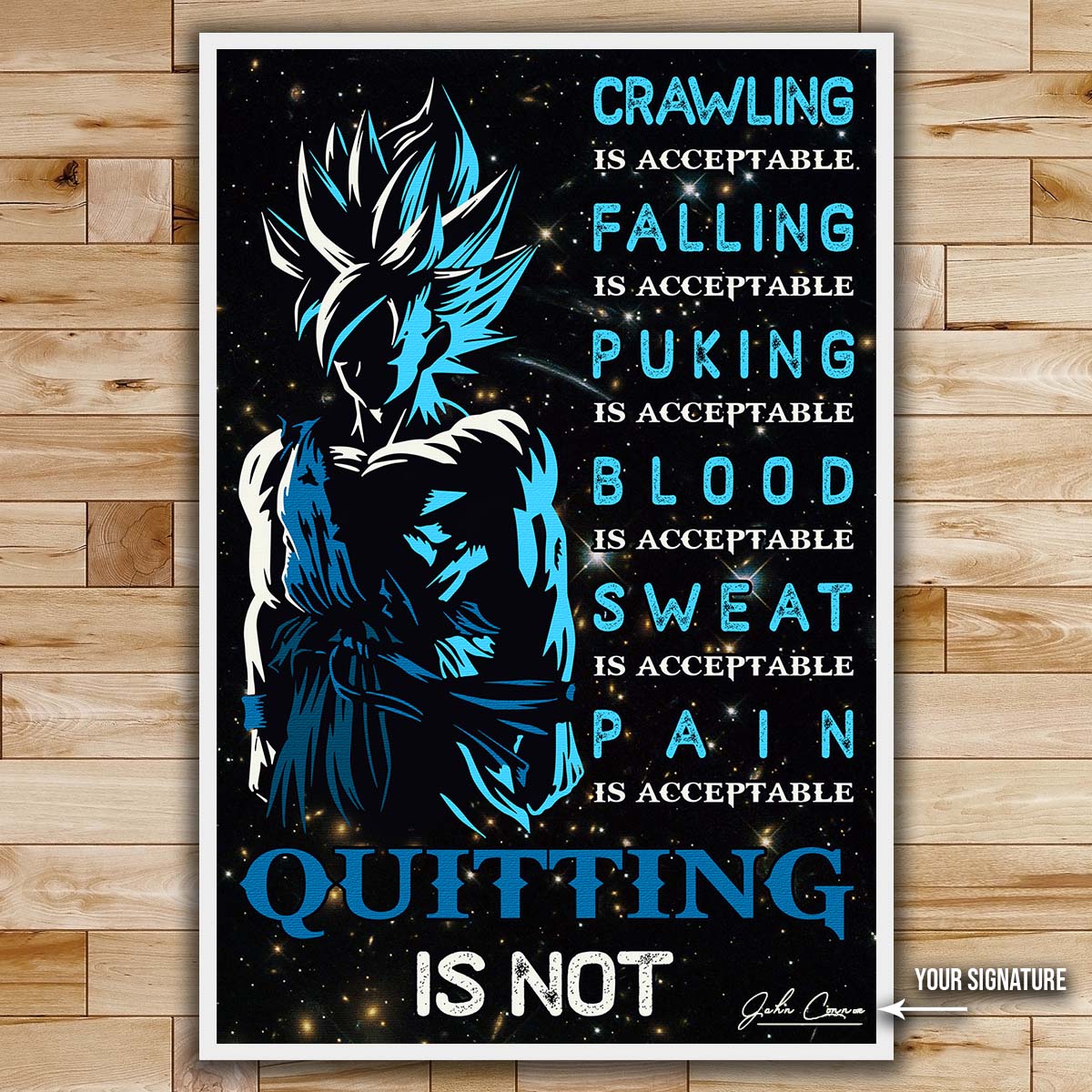 Dragon Ball Wall Art - Dragon Ball Poster - Dragon Ball Canvas - Quitting Is Not - Goku - DR015 - Vertical Poster - Vertical Canvas