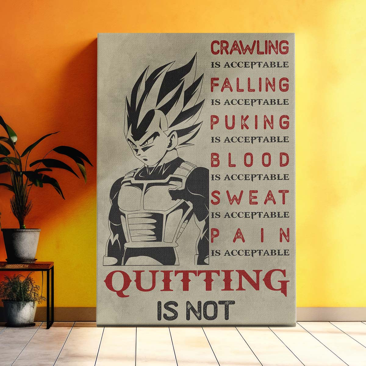 Dragon Ball Wall Art - Dragon Ball Poster - Dragon Ball Canvas - Quitting Is Not - Vegeta - DR014 - Vertical Poster - Vertical Canvas