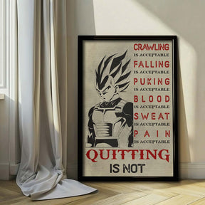 Dragon Ball Wall Art - Dragon Ball Poster - Dragon Ball Canvas - Quitting Is Not - Vegeta - DR014 - Vertical Poster - Vertical Canvas