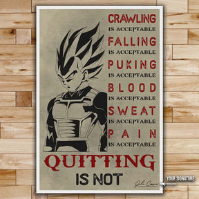 Dragon Ball Wall Art - Dragon Ball Poster - Dragon Ball Canvas - Quitting Is Not - Vegeta - DR014 - Vertical Poster - Vertical Canvas