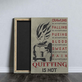 Dragon Ball Wall Art - Dragon Ball Poster - Dragon Ball Canvas - Quitting Is Not - Vegeta - DR014 - Vertical Poster - Vertical Canvas