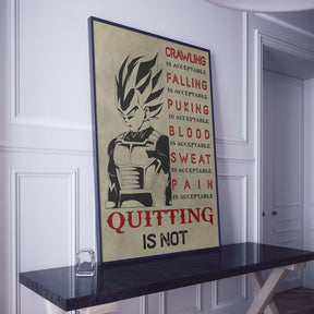 Dragon Ball Wall Art - Dragon Ball Poster - Dragon Ball Canvas - Quitting Is Not - Vegeta - DR014 - Vertical Poster - Vertical Canvas