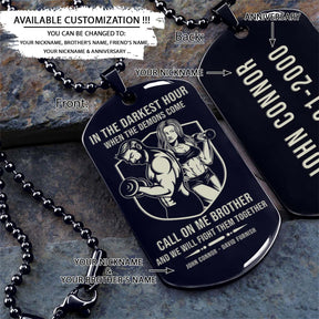 Call On Me Brother - Gym - Fitness Center - Workout - Gym Dog Tag - Gym Necklace - Engrave Dog Tag