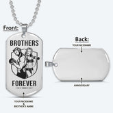 Brothers Forever - Gym - Fitness Center - Workout - Gym Dog Tag - Gym Necklace - Engrave Dog Tag