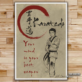 Karate Wall Art - Karate Poster - Karate Canvas - Your Mind Is Your Best Weapon - Men - Karatedo - KA039 - Vertical Canvas - Vertical Poster