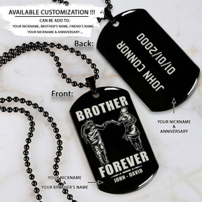 Naruto Dog Tag - Brother Forever - Uzumaki Naruto - Uchiha Sasuke - Naruto Necklace - Engrave Dog Tag