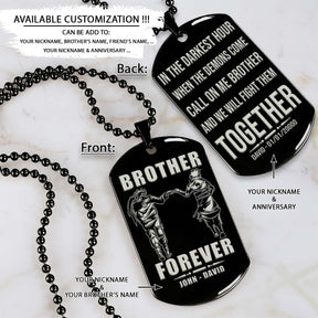 Naruto Dog Tag - Brother Forever - Call On Me Brother - Uzumaki Naruto - Uchiha Sasuke - Naruto Necklace - Engrave Dog Tag