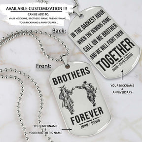 Samurai Dog Tag - Brothers Forever - Call On Me Brother - Bushido - Katana - Ronin - Miyamoto Musashi - Samurai Necklace - Engrave Dog Tag