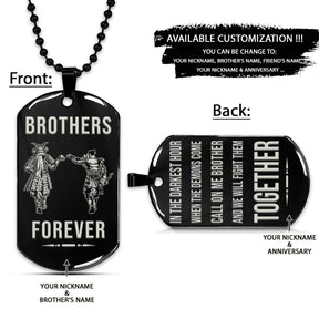 Samurai Dog Tag - Brothers Forever - Call On Me Brother - Bushido - Katana - Ronin - Miyamoto Musashi - Samurai Necklace - Engrave Dog Tag