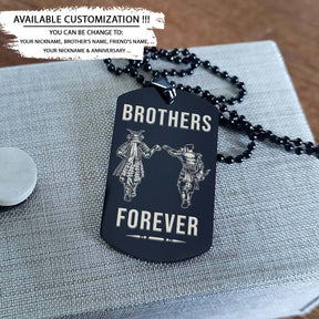 Samurai Dog Tag - Brothers Forever - Call On Me Brother - Bushido - Katana - Ronin - Miyamoto Musashi - Samurai Necklace - Engrave Dog Tag