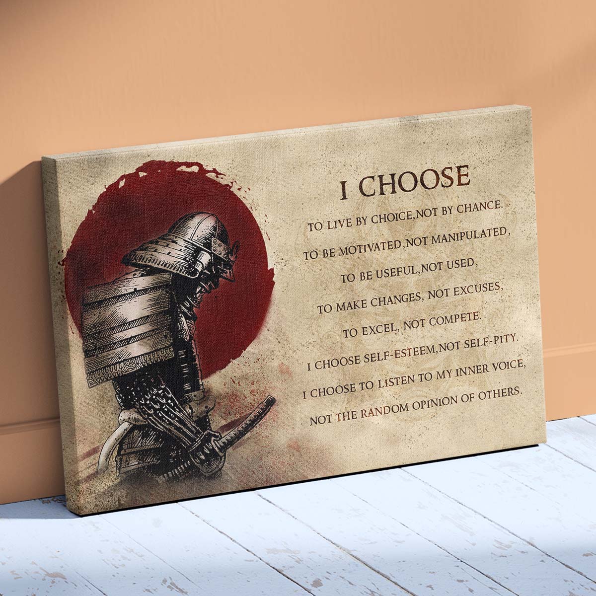 Samurai Wall Art - Samurai Poster - Samurai Canvas - I Choose - SA092 - Horizontal Poster - Horizontal Canvas