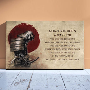 Samurai Wall Art - Samurai Poster - Samurai Canvas - Nobody Is Born A Warrior - SA093 - Horizontal Poster - Horizontal Canvas