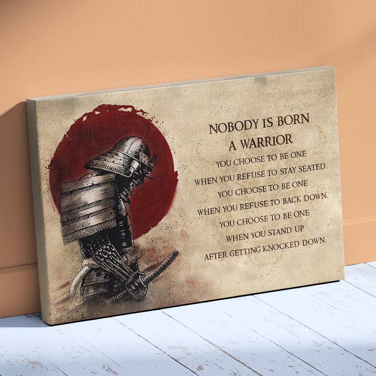 Samurai Wall Art - Samurai Poster - Samurai Canvas - Nobody Is Born A Warrior - SA093 - Horizontal Poster - Horizontal Canvas