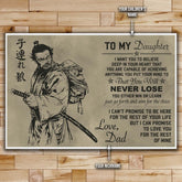 Samurai Wall Art - Samurai Poster - Samurai Canvas - To My Daughter - SA042 - Horizontal Poster - Horizontal Canvas