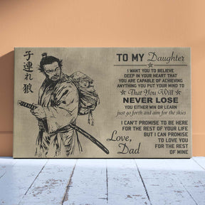 Samurai Wall Art - Samurai Poster - Samurai Canvas - To My Daughter - SA042 - Horizontal Poster - Horizontal Canvas