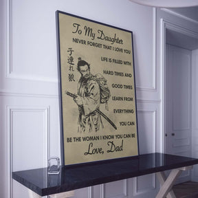 Samurai Wall Art - Samurai Poster - Samurai Canvas - To My Daughter - SA059 - Vertical Poster - Vertical Canvas