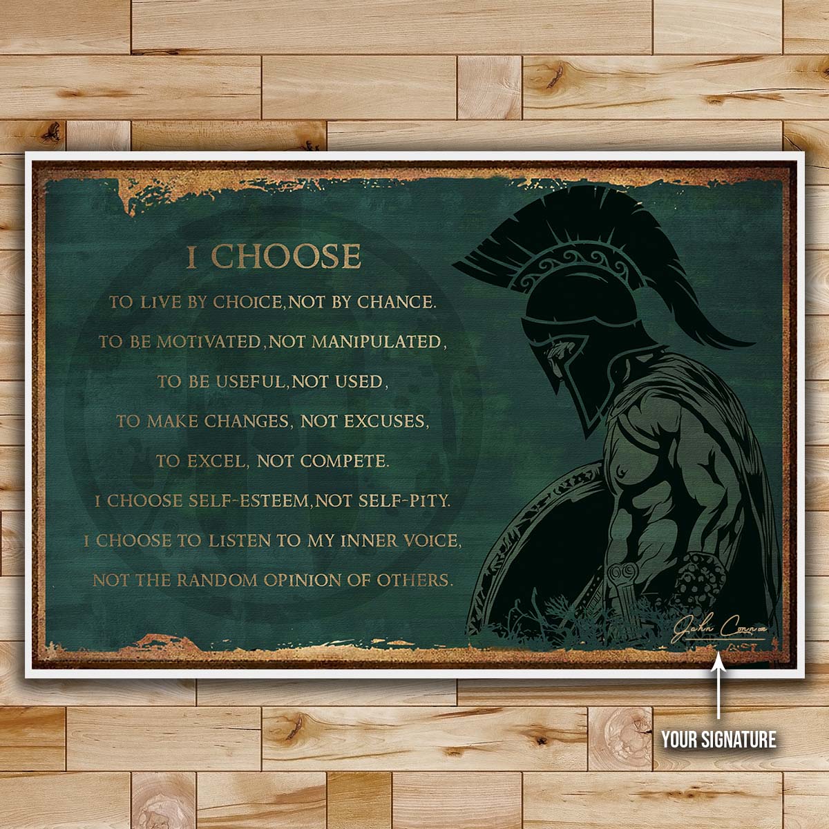 Spartan Wall Art - Spartan Poster - Spartan Canvas - I Choose - WA110 - Spartan Warrior - Horizontal Poster - Horizontal Canvas