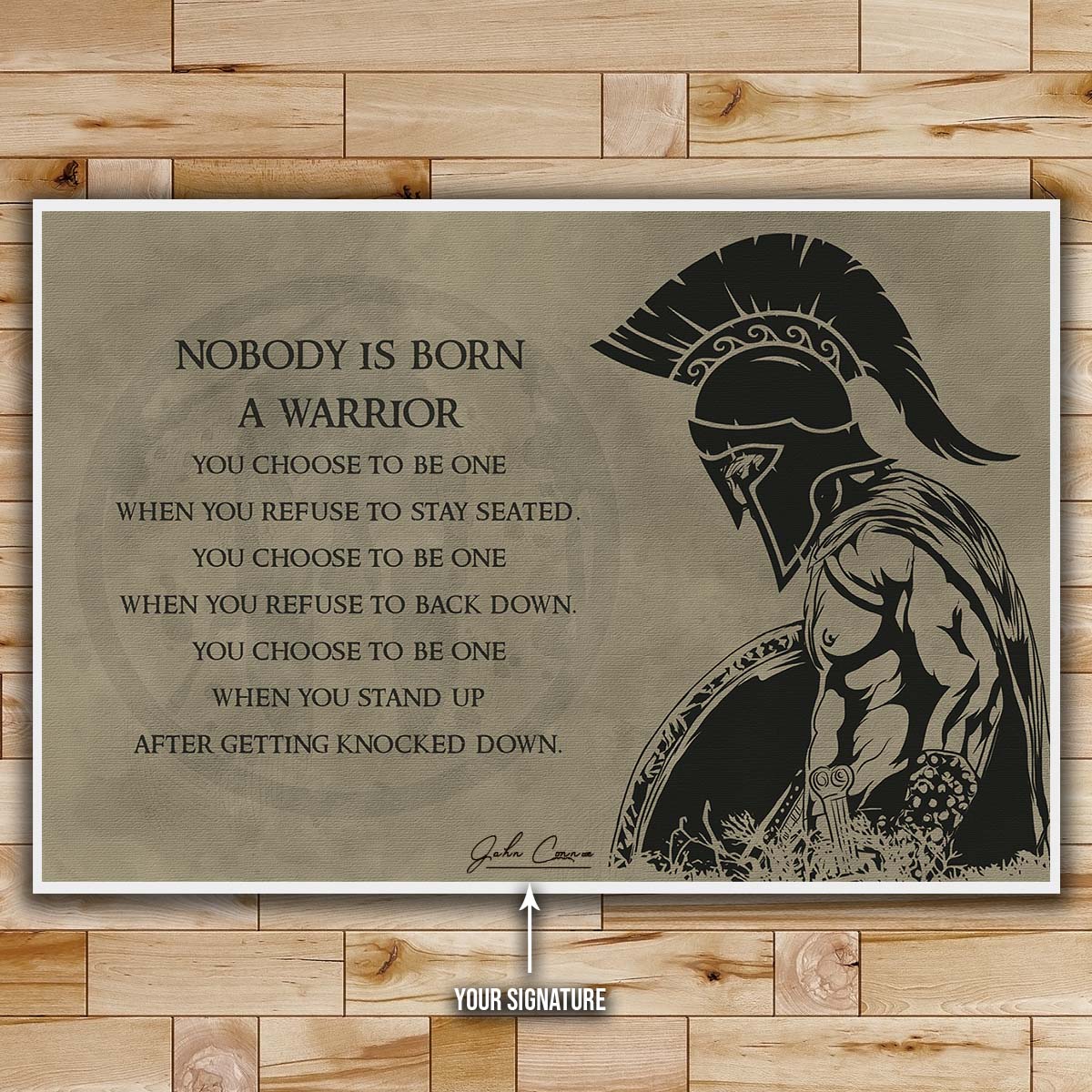 Spartan Wall Art - Spartan Poster - Spartan Canvas - Nobody Is Born A Warrior - WA032 - Spartan Warrior - Horizontal Poster - Horizontal Canvas