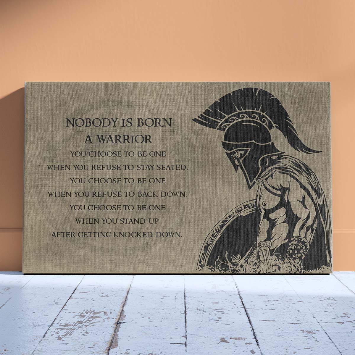 Spartan Wall Art - Spartan Poster - Spartan Canvas - Nobody Is Born A Warrior - WA032 - Spartan Warrior - Horizontal Poster - Horizontal Canvas