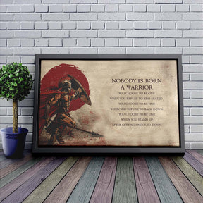 Spartan Wall Art - Spartan Poster - Spartan Canvas - Nobody Is Born A Warrior - WA107 - Spartan Warrior - Horizontal Poster - Horizontal Canvas