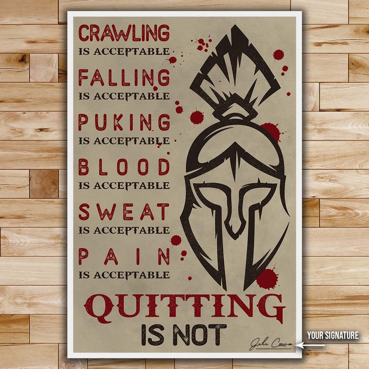 Spartan Wall Art - Spartan Poster - Spartan Canvas - Quitting Is Not - WA023 - Spartan Warrior - Vertical Poster - Vertical Canvas