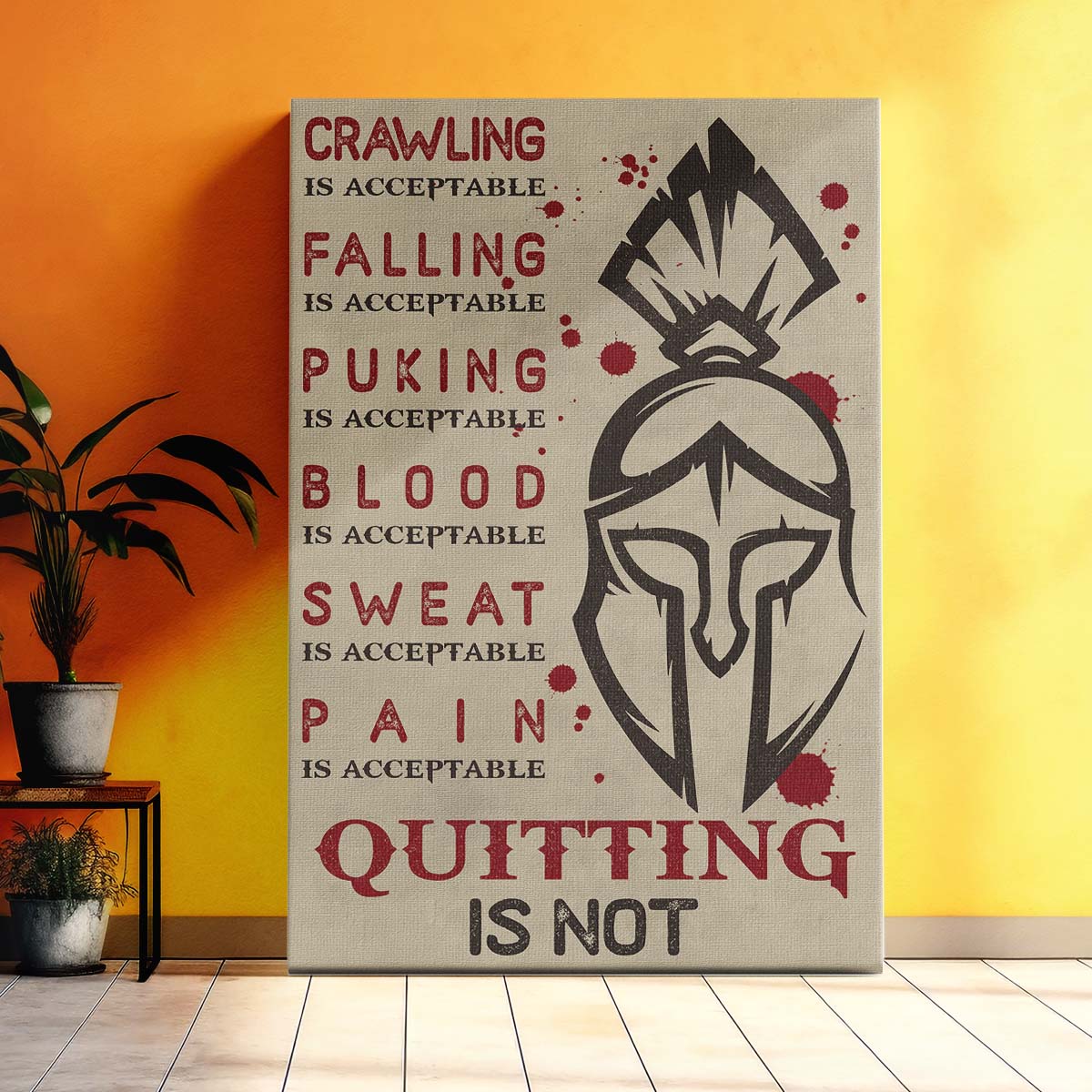 Spartan Wall Art - Spartan Poster - Spartan Canvas - Quitting Is Not - WA023 - Spartan Warrior - Vertical Poster - Vertical Canvas