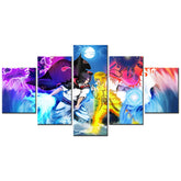 Naruto - 5 Pieces Wall Art - Uzumaki Naruto Vs Uchiha Sasuke - Master Character Training Pack - Printed Wall Pictures Home Decor - Naruto Poster - Naruto Canvas